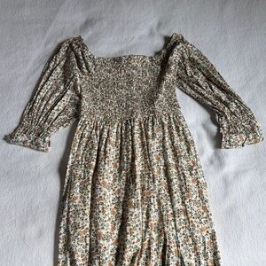 Vici Smocked Dress with Earthy Tones